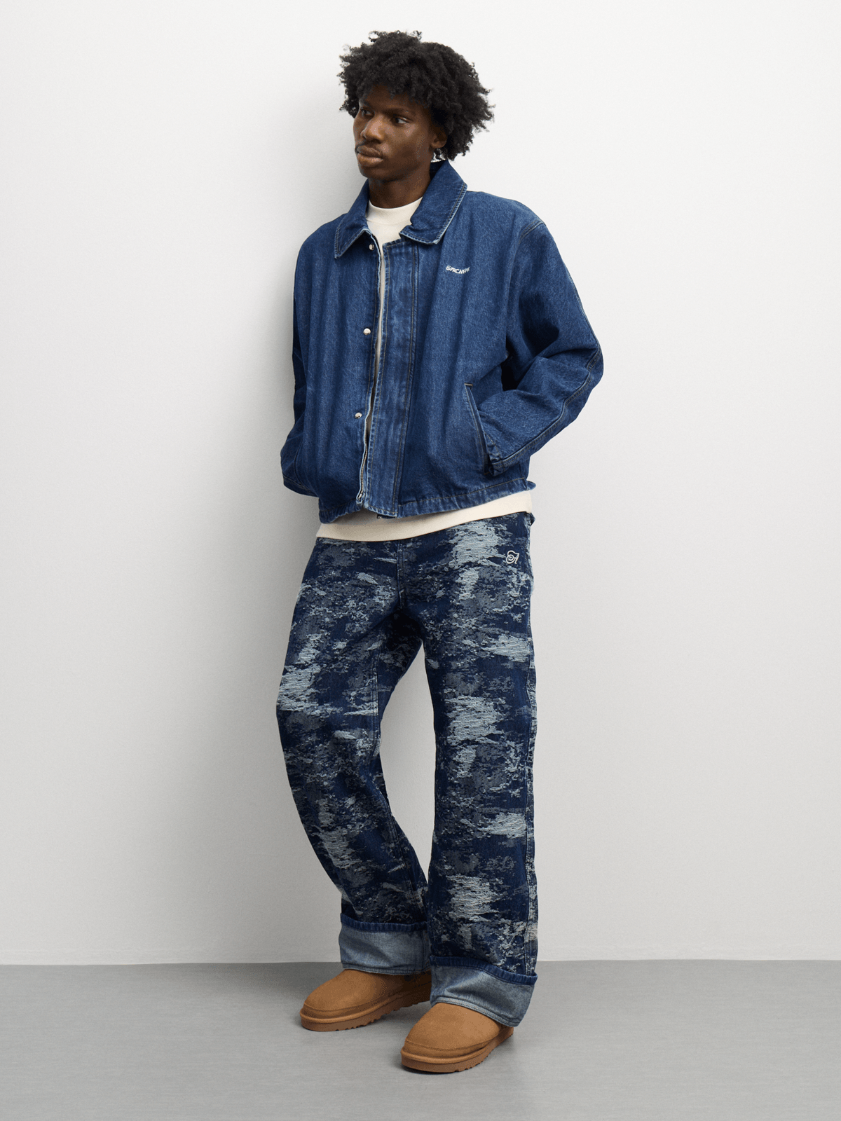 Archive Men's Raw Cropped Blue Denim Jacket | Bash