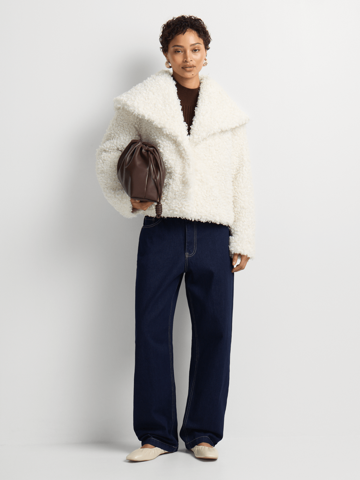 Shaggy Faux Fur Oversized Collar Coat | Bash