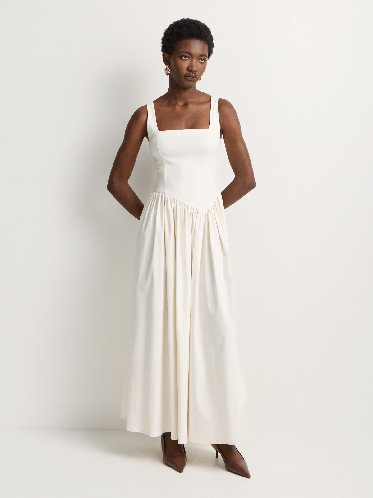 Fit & Flare Asymmetrical Waist Maxi Dress | Bash