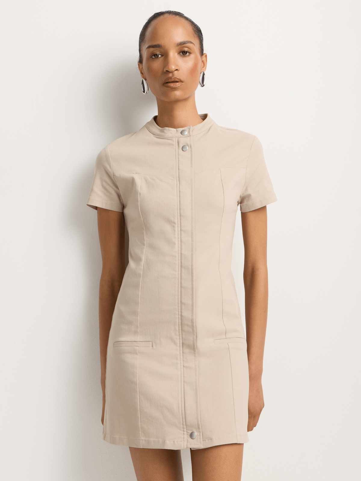 Utility Zip Through Mini Dress | Bash