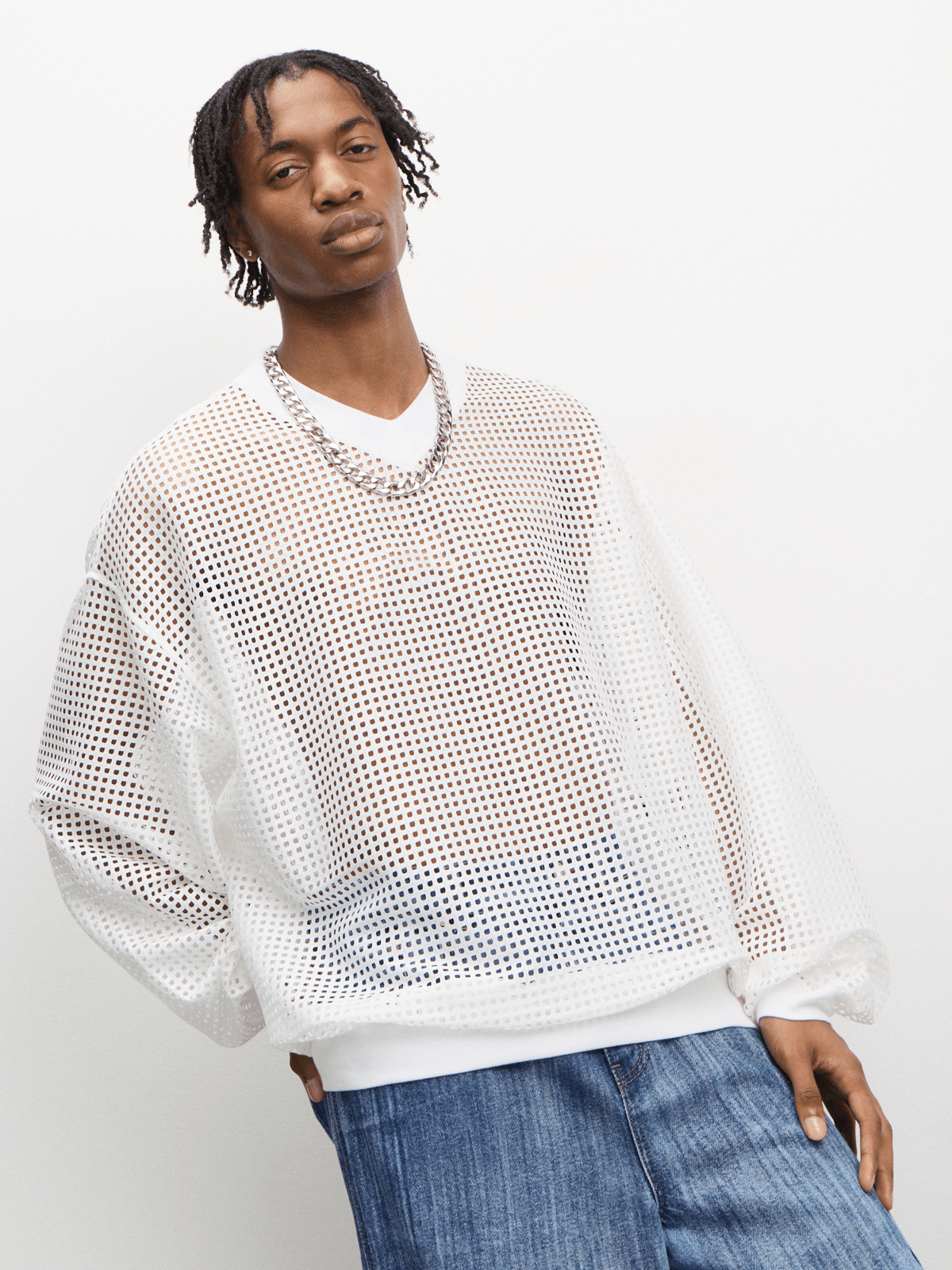 The FIX Men's White Mesh Top | Bash