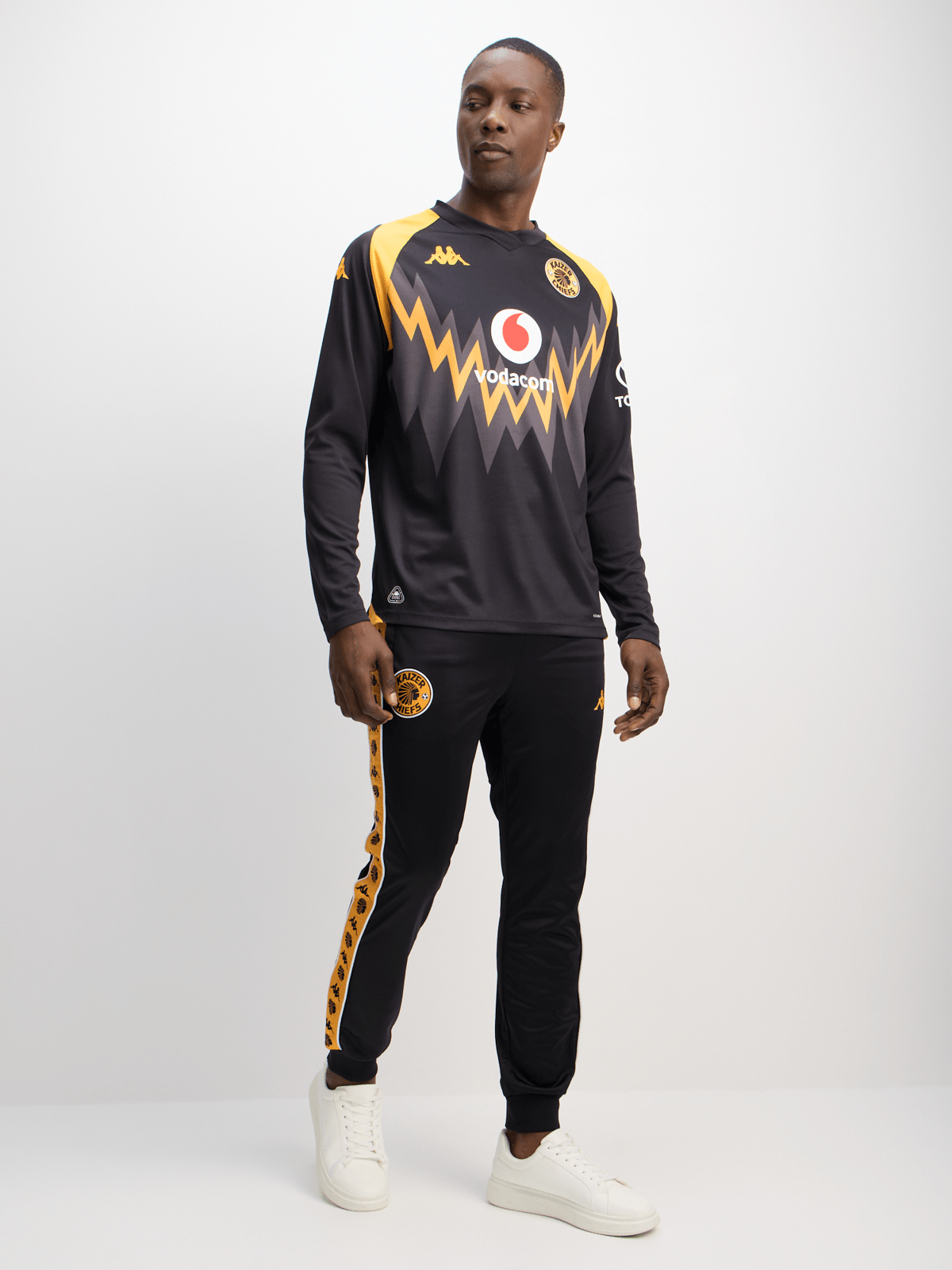Kappa Mens Kaizer Chiefs Away 26/27 Long Sleeve Black/Yellow
