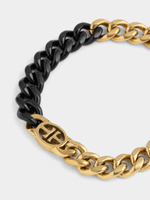 Tempo Jewellery Black & Gold Plated Curb Bracelet | Bash