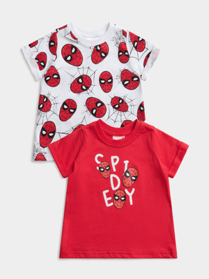 Jet Baby Boys Multi-Colour 2PK Spiderman T-Shirt